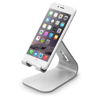 Aluminiowy stojak na telefon do biura, minimalistyczny uchwyt na smartfon na biurko