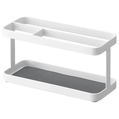 Biały stojak na tablet i piloty, organizer biurkowy do home office, minimalistyczny design