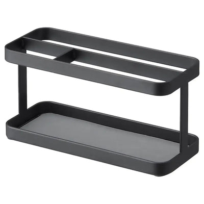 Czarny metalowy stojak na tablet i pilot, organizer biurkowy do home office