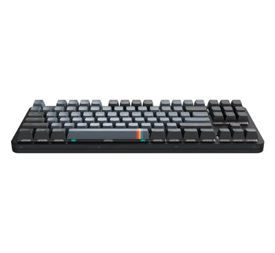 Klawiatura mechaniczna z szarymi keycapami, kompaktowy układ do home office