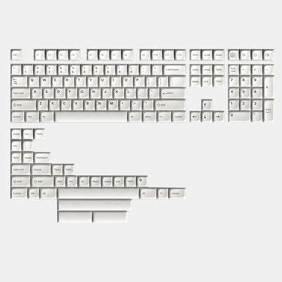 Białe keycapy do klawiatury mechanicznej, zestaw klawiszy do personalizacji keyboardu.