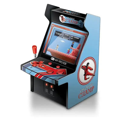 Mini automat arcade My Arcade Karate Champ z joystickiem i przyciskami, gra retro na ekranie