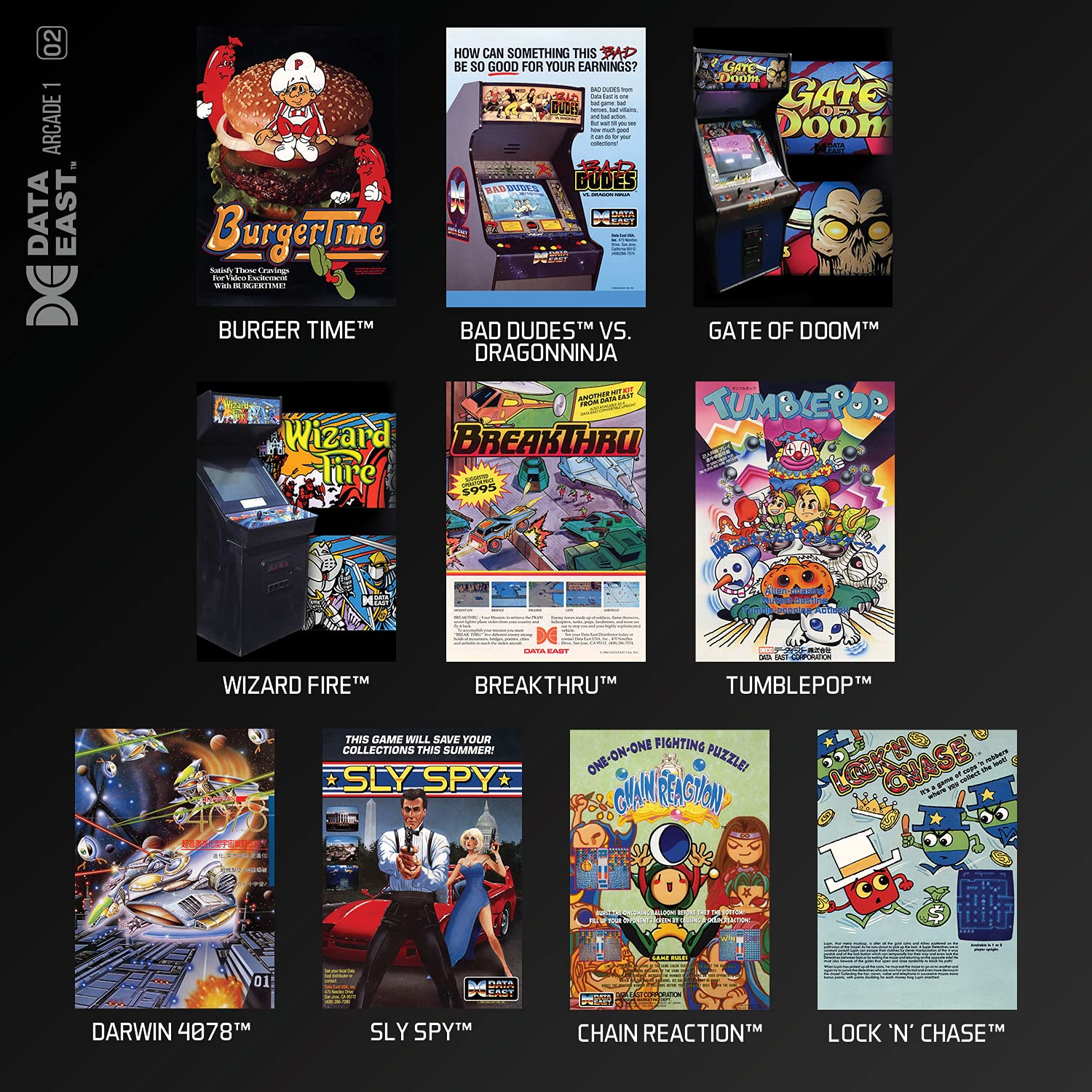 Evercade - Data East Arcade 1 - Zestaw Gier Retro