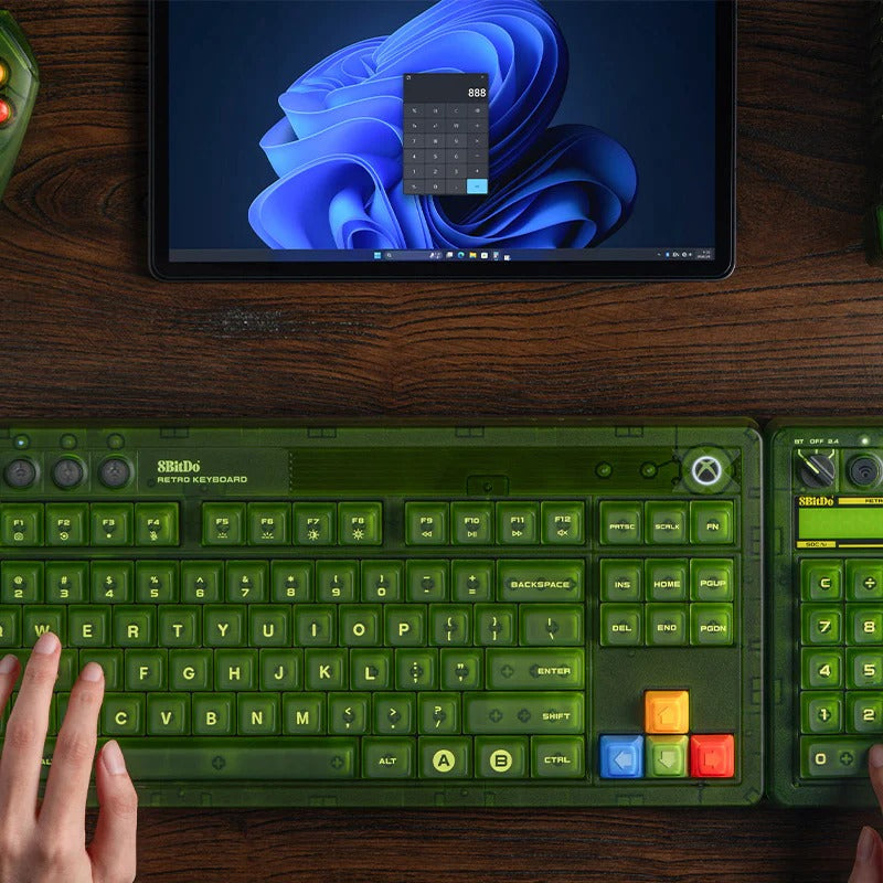 8BitDo - Retro 18 Mechanical Numpad Xbox Edition - Klawiatura Numeryczna Bezprzewodowa Retro z Kalkulatorem
