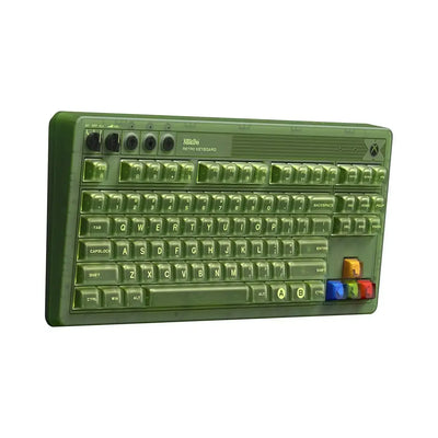 Zielona klawiatura mechaniczna retro 87 klawiszy z kolorowymi przyciskami dla Xbox