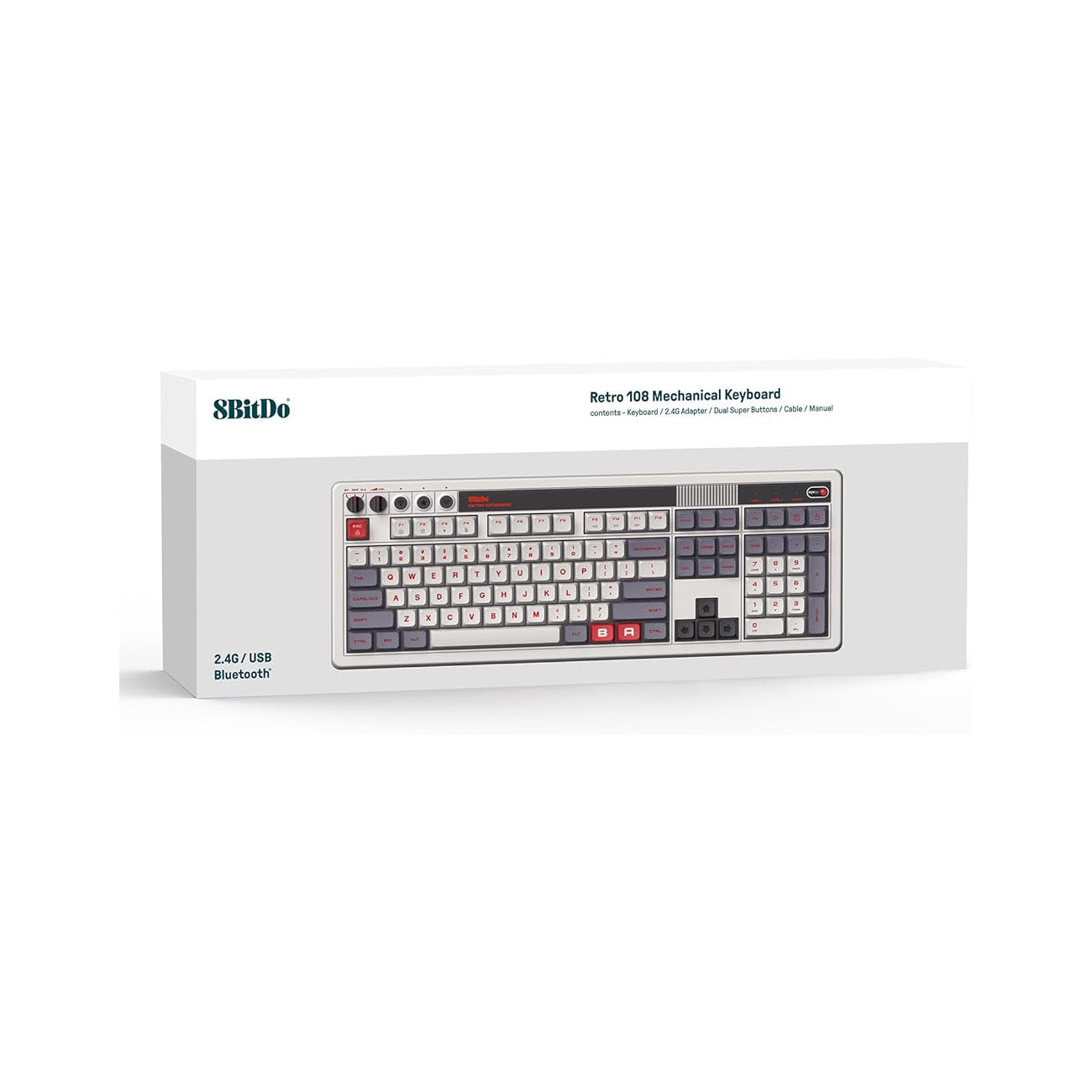 8BitDo - Retro 108 Mechanical Keyboard - Mechaniczna Klawiatura 100% Bezprzewodowa Retro