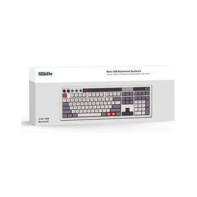 Klawiatura mechaniczna retro 108 klawiszy w opakowaniu, design vintage, 2.4G USB Bluetooth