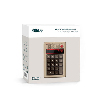 8BitDo - Retro 18 Mechanical Numpad - Klawiatura Numeryczna Bezprzewodowa Retro z Kalkulatorem
