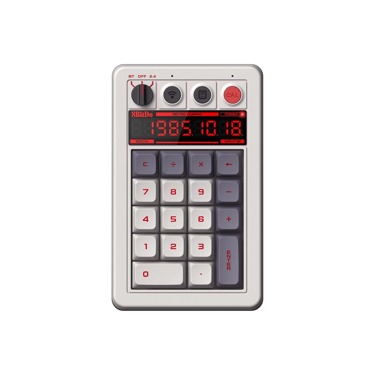 8BitDo - Retro 18 Mechanical Numpad - Klawiatura Numeryczna Bezprzewodowa Retro z Kalkulatorem