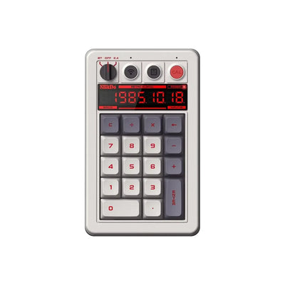 Retro mechaniczny numpad z wyświetlaczem LED, klawiszami funkcyjnymi i klawiaturą numeryczną