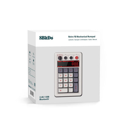 8BitDo - Retro 18 Mechanical Numpad - Klawiatura Numeryczna Bezprzewodowa Retro z Kalkulatorem
