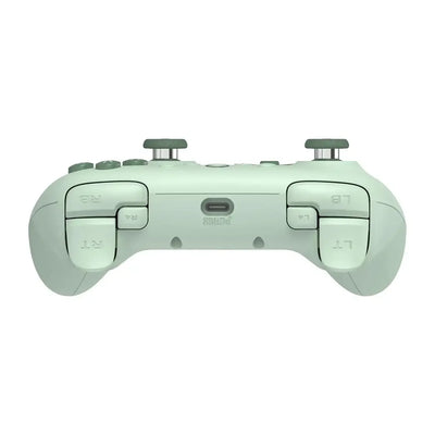 zielony przewodowy gamepad USB z przyciskami LB, RB, LT, RT widok od tyłu