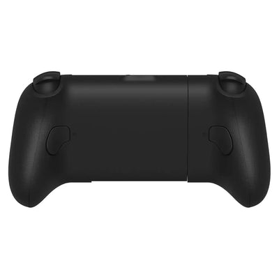 Czarny kontroler do gier mobilnych, widok z tyłu, ergonomiczne uchwyty