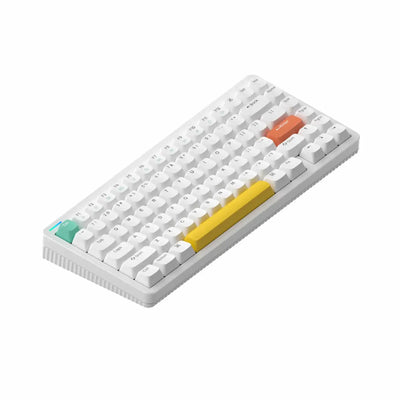 Klawiatura mechaniczna biała z kolorowymi keycapami do biura i home office