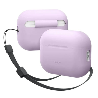 Fioletowe etui na słuchawki AirPods Pro z paskiem do zawieszenia, akcesoria biurowe.
