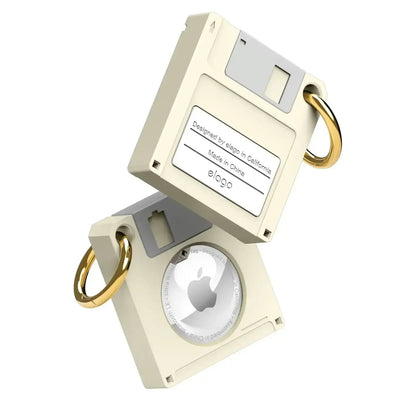Etui do Apple AirTag w kształcie dyskietki z brelokiem, retro akcesorium biurowe