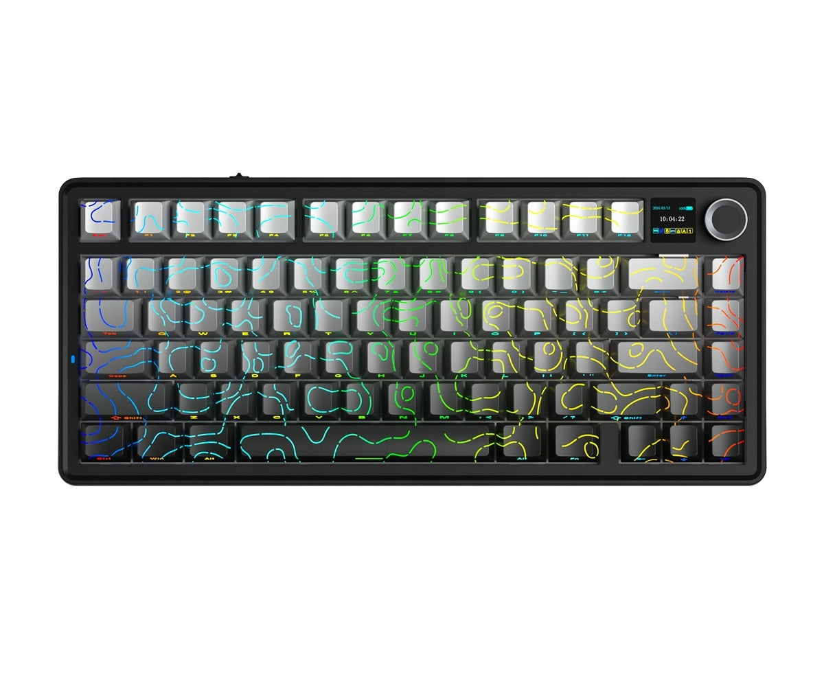AULA - F75 MAX Mechanical Keyboard with TFT Screen - Klawiatura Mechaniczna - Gradient Grey Contour Side-Engraved