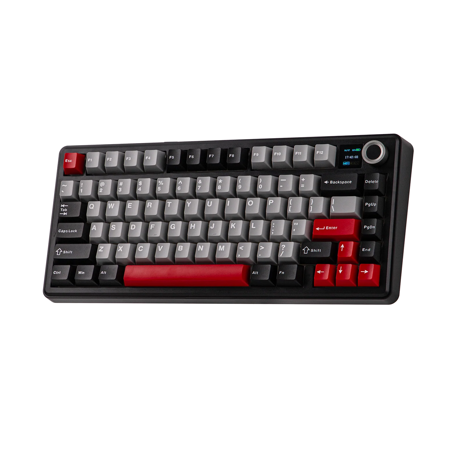 AULA - F75 MAX Mechanical Keyboard with TFT Screen - Klawiatura Mechaniczna - Black + Red