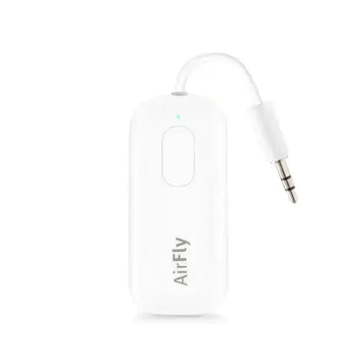 Biały adapter Bluetooth AirFly z wtykiem jack 3,5 mm, akcesorium do biura
