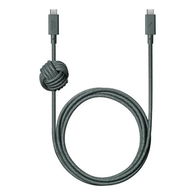Zielony przewód USB-C do USB-C w oplocie, akcesorium do biura i klawiatury mechanicznej