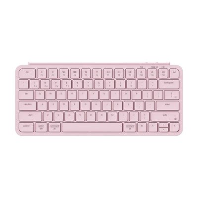 Różowa klawiatura mechaniczna do biura, kompaktowy układ, idealna do home office
