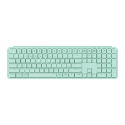 Miętowa klawiatura mechaniczna pełnowymiarowa, ergonomiczna do home office na biurko