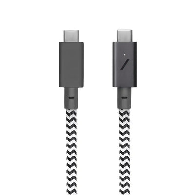 Przewód USB-C w oplocie czarno-białym, kabel do klawiatury mechanicznej, akcesoria biurowe