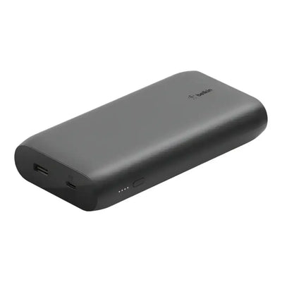 Czarny powerbank USB-C, przenośna ładowarka 20000mAh z portami i wskaźnikiem LED