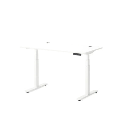 biały biurko regulowane elektrycznie do home office, ergonomiczny blat, nowoczesny design