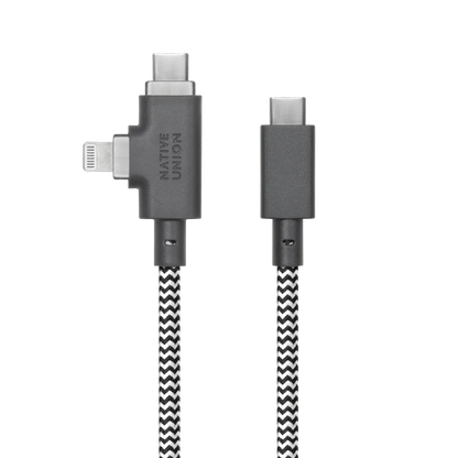 Native Union - Belt Cable Duo Pro 2.4M 240W (USB-C to USB-C & Lightning) - Kabel USB-C do USB-C i Lightning