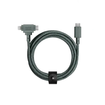 Native Union - Belt Cable Duo Pro 1.5M 2-in-1  (USB-C to USB-C & Lightning) - Kabel USB-C - USB-C i Lightning