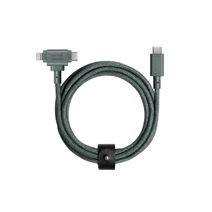 Native Union - Belt Cable Duo Pro 1.5M 2-in-1  (USB-C to USB-C & Lightning) - Kabel USB-C - USB-C i Lightning