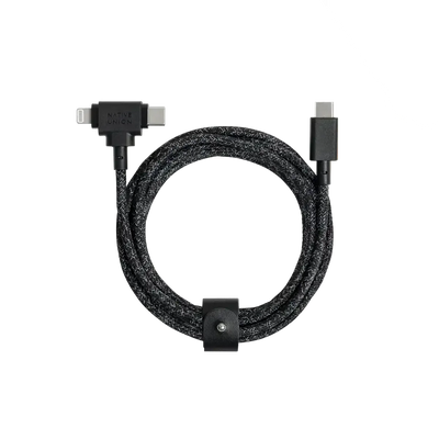 Native Union - Belt Cable Duo Pro 1.5M 2-in-1  (USB-C to USB-C & Lightning) - Kabel USB-C - USB-C i Lightning