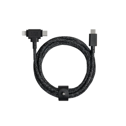 Native Union - Belt Cable Duo Pro 1.5M 2-in-1  (USB-C to USB-C & Lightning) - Kabel USB-C - USB-C i Lightning