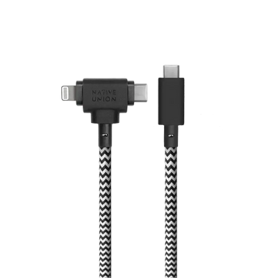 Native Union - Belt Cable Duo Pro 1.5M 2-in-1  (USB-C to USB-C & Lightning) - Kabel USB-C - USB-C i Lightning