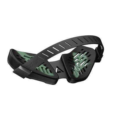Podpórka pod nadgarstki w kolorze czarno-zielonym, ergonomiczny design, akcesorium biurowe