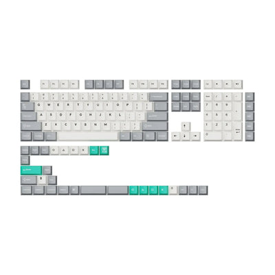 Zestaw keycapów PBT Cherry Profile, szare, białe i miętowe nakładki do klawiatury mechanicznej