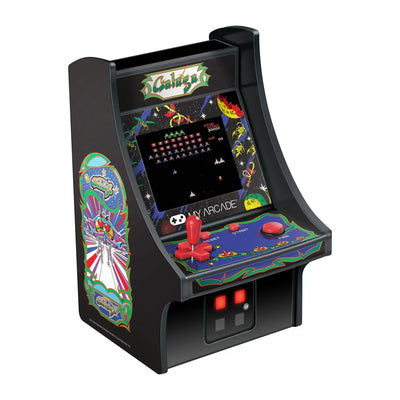 Miniaturowy automat retro do gier Galaga z joystickiem, kolorowy ekran, motyw retro gaming