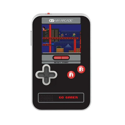 Konsola przenośna retro Go Gamer Classic, czarna, z wyświetlaczem gry i przyciskami A, B.