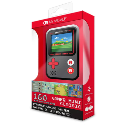 Konsola przenośna retro Gamer Mini Classic w czarno-czerwonym opakowaniu, 160 gier