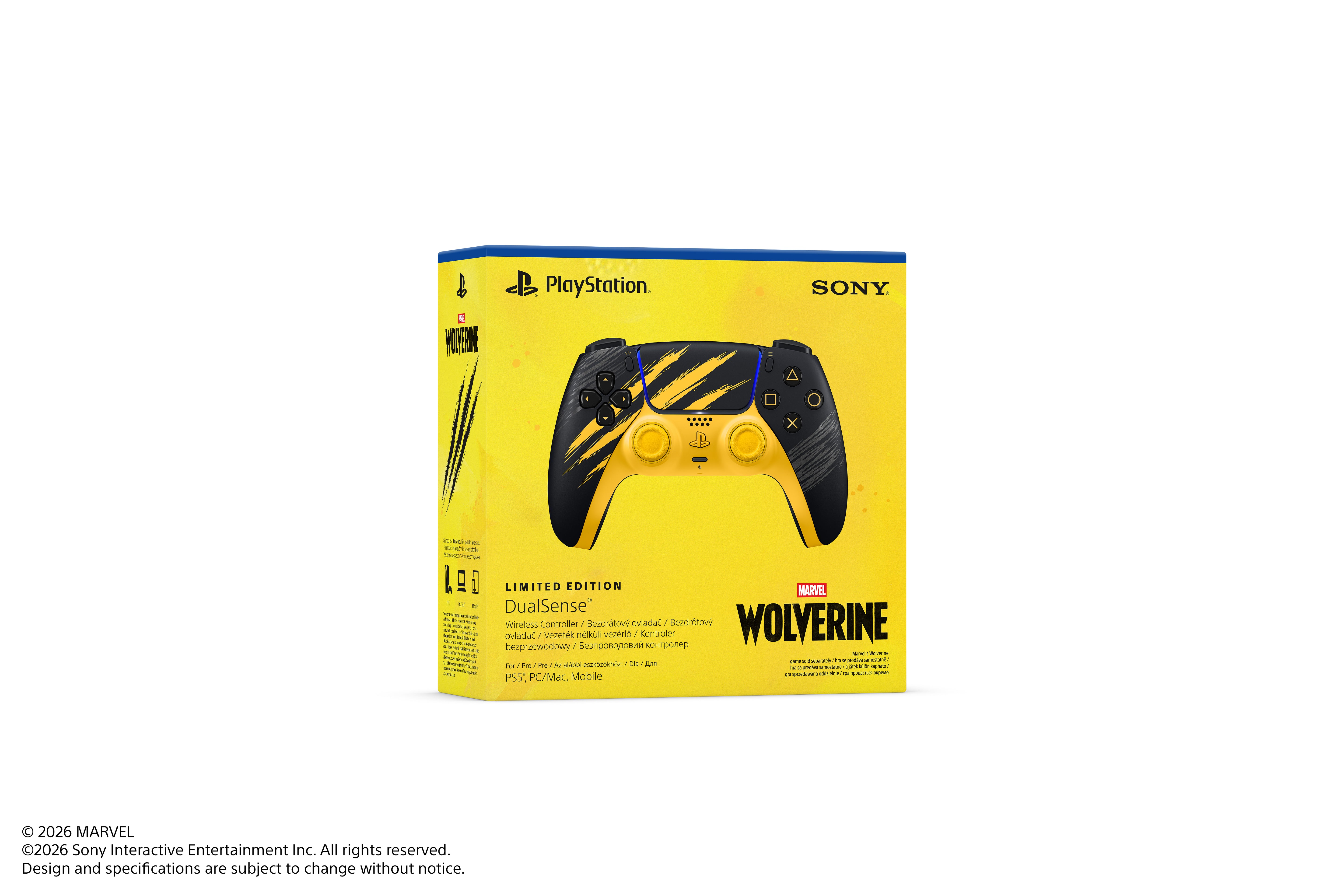 Sony - Kontroler Bezprzewodowy DualSense PlayStation 5 (Edycja Limitowana) - Marvel’s Wolverine Battle Yellow