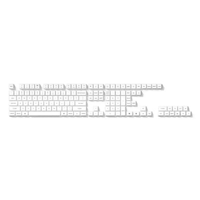 Komplet nakładek Double Shot PBT czarno-białych do klawiatury mechanicznej.