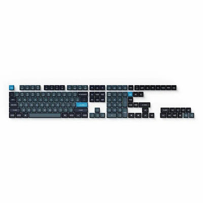 Komplet keycapów PBT do klawiatury mechanicznej, ciemnoszare i niebieskie, układ pełny