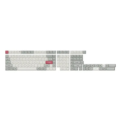 Zestaw keycapów PBT OSA w stylu retro do klawiatury mechanicznej, szary i biały, pełny układ
