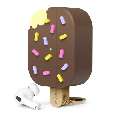 Silikonowe etui na AirPods Pro w kształcie loda na patyku, kolorowe posypki