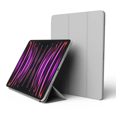Szara obudowa na tablet z funkcją podstawki, nowoczesny design do biura home office