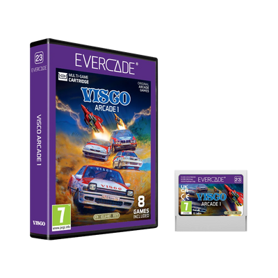 Evercade Visco Arcade 1 – kasetka z 8 grami arcade, wersja kolekcjonerska z okładką i kartą gier