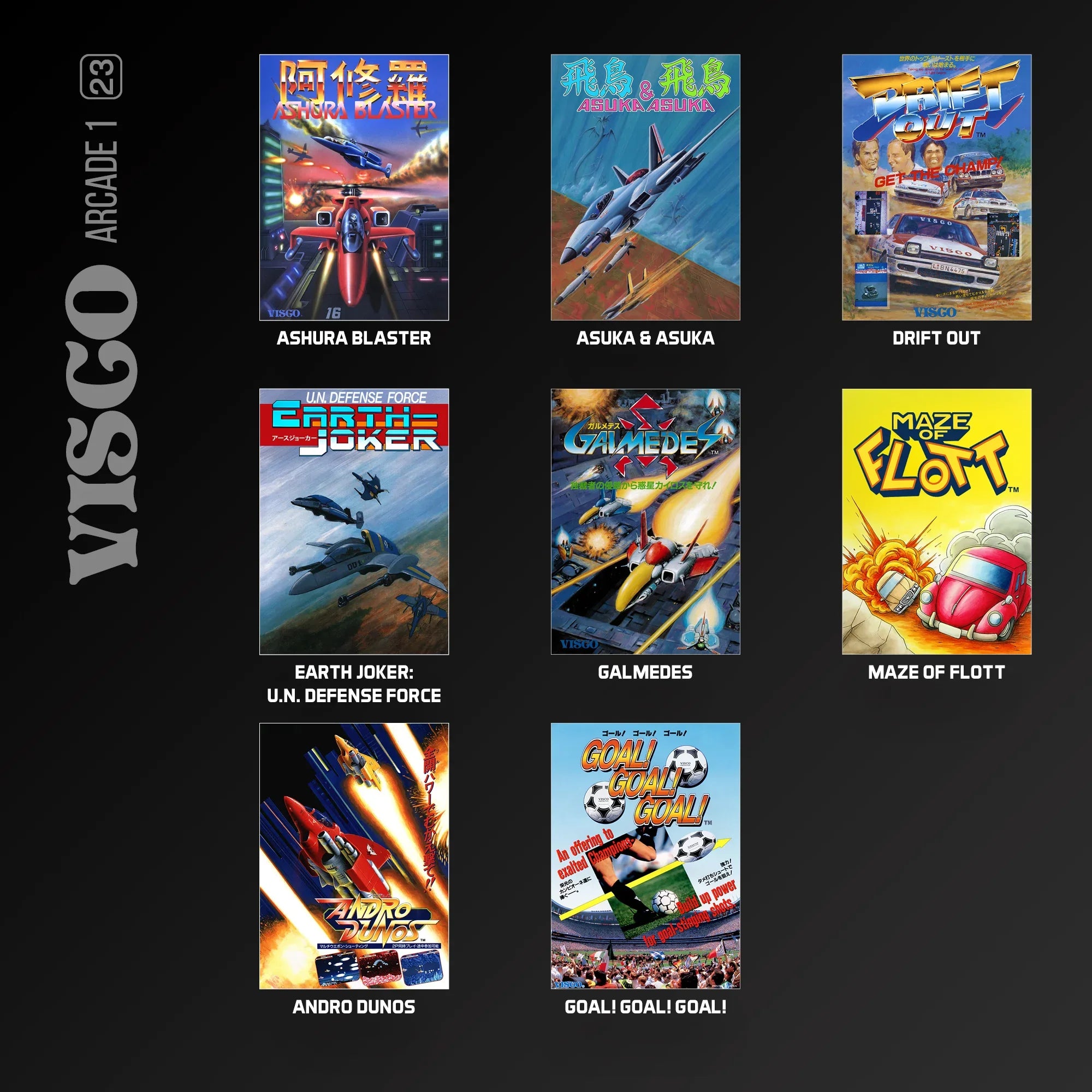 Kolekcja klasycznych gier arcade Visco: Ashura Blaster, Drift Out, Galmedes i inne tytuły retro