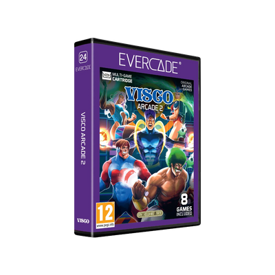 Pudełko gry Visco Arcade 2 na konsolę Evercade, 8 klasycznych gier, wiek 12+