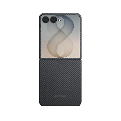 PITAKA - Classic 600D Black/Grey (Twill) Edge Case for Galaxy Z Flip8 - Ultracienkie Etui do Samsunga